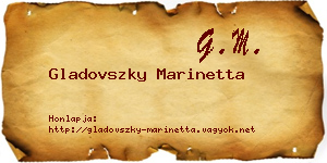Gladovszky Marinetta névjegykártya
