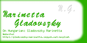 marinetta gladovszky business card
